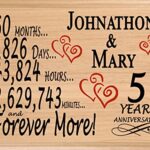 Broad Bay 5 Year Anniversary Sign Personalized Wood Wooden 5th Gift for Her for Him for Couple